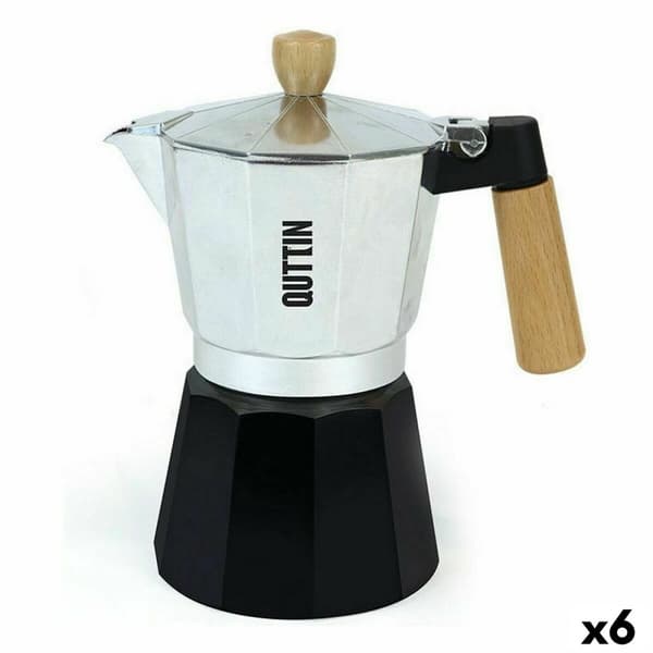 Italiensk Kaffekande Quttin Træ Aluminium 9 Kopper (6 enheder)