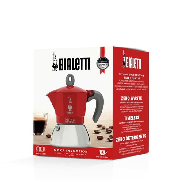 Italiensk Kaffekande Bialetti Moka Induction rouge Metal