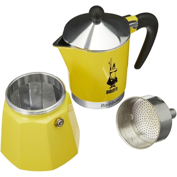 Italiensk Kaffekande Bialetti Rainbow Gul Jaune Metal 6 Kopper