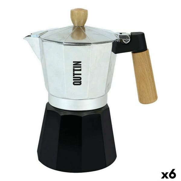 Italiensk Kaffekande Quttin Træ Aluminium 12 Skodelice (6 enheder)