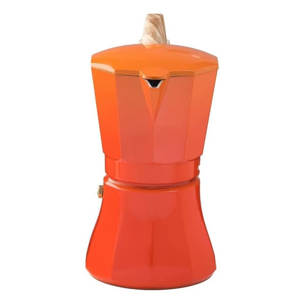 Italiensk Kaffepanna Oroley Petra Orange Aluminium 6 Koppar