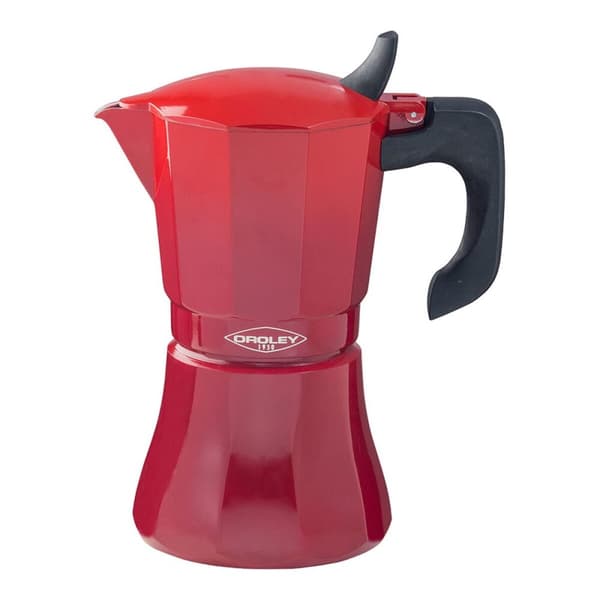 Italiensk Kaffepanna Oroley Petra Röd Aluminium 9 Koppar