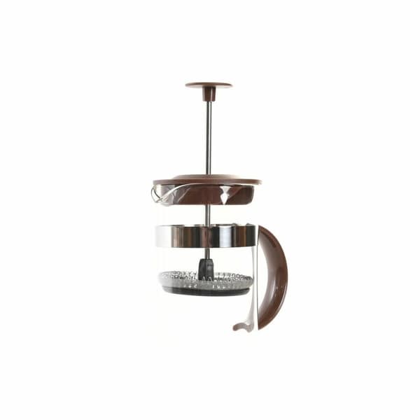 Kaffekande med stempel DKD Home Decor Brun Gennemsigtig Rustfrit stål Borosilikatglas 350 ml 16 x 9 x 18,5 cm