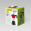 Miniatyrbillede 6 af 6: Italiensk Kaffekande Feel Maestro MR-1657-3 Sort Rød Aluminium 150 ml 3 Skodelice
