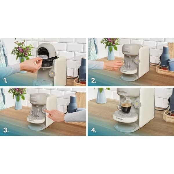 Kaffemaskin för flera drycker - BOSCH - TASSIMO - T16 Finesse vanilj - 1400 W