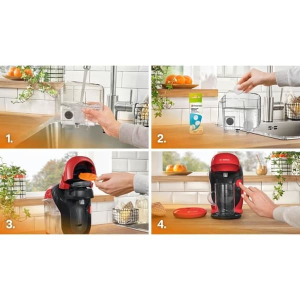 Kaffemaskin för flera drycker - BOSCH - TASSIMO - T11 Red style - 1400 W