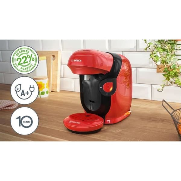 Kaffemaskin för flera drycker - BOSCH - TASSIMO - T11 Red style - 1400 W