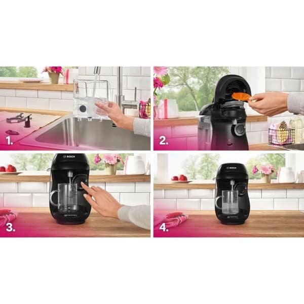 Multidrink kaffemaskin - BOSCH - TASSIMO - T10 Happy black - 1400 W