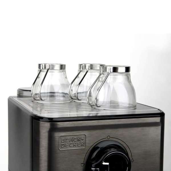 BLACK+DECKER BXCO1200E Expresso kaffebryggare - 15 bar - 1200W - Malet kaffe och pod - Ångmunstycke