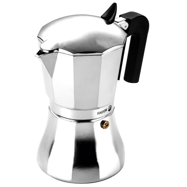 Cafetière Expresso Italienne Induktion Aluminium 9 Koppar Kaffe, Vitrokeramisk FAGOR Cupy Silver 00451