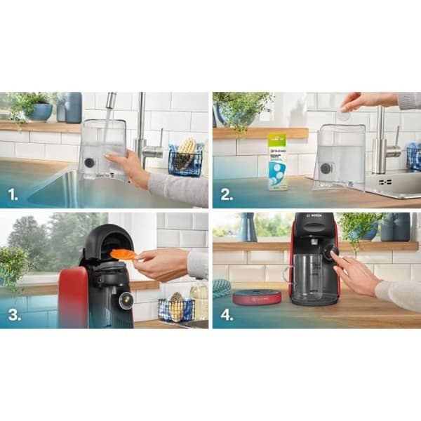 Kaffemaskin för flera drycker - BOSCH TASSIMO - TAS163E - T16 Finesse - 1400 W - 0,7 l - Röd