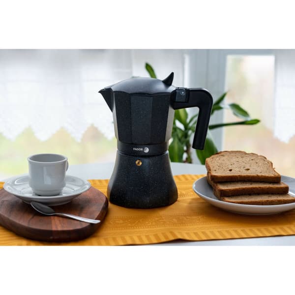 Italiensk Kaffepanna Fagor Svart Aluminium