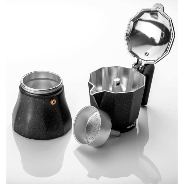 Italiensk Kaffepanna Fagor Svart Aluminium