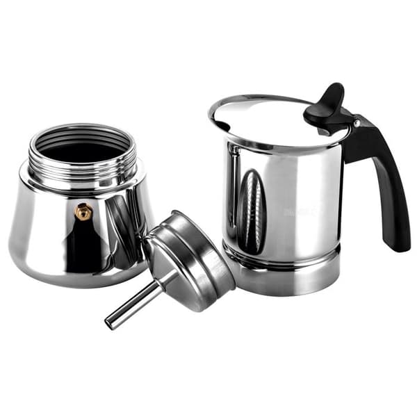 Cafetière Expresso Italienne Induction, Rostfritt Stål 6 Koppar Kaffe FAGOR Etnica Silver 00383