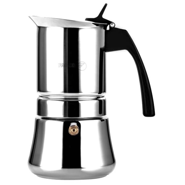 Cafetière Expresso Italienne Induction, Rostfritt Stål 6 Koppar Kaffe FAGOR Etnica Silver 00383