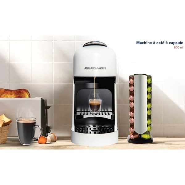 Kapselkaffemaskin - ARTHUR MARTIN - AMN230B - Espresso &amp; Lungo - Snabb förberedelse