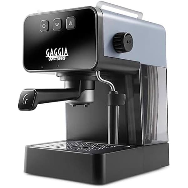 Gaggia Deluxe Manuell Espressomaskin och Cappuccinobryggare med Mjölkskum, Storm Grey.