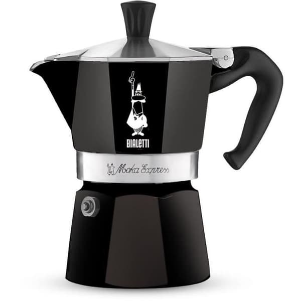 Bialetti espressomaskin för 6 koppar, aluminium, svart, 30 x 20 x 15 cm - 4953