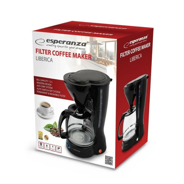 Elektrisk kaffemaskine Esperanza EKC009 Sort 800 W 1,5 L