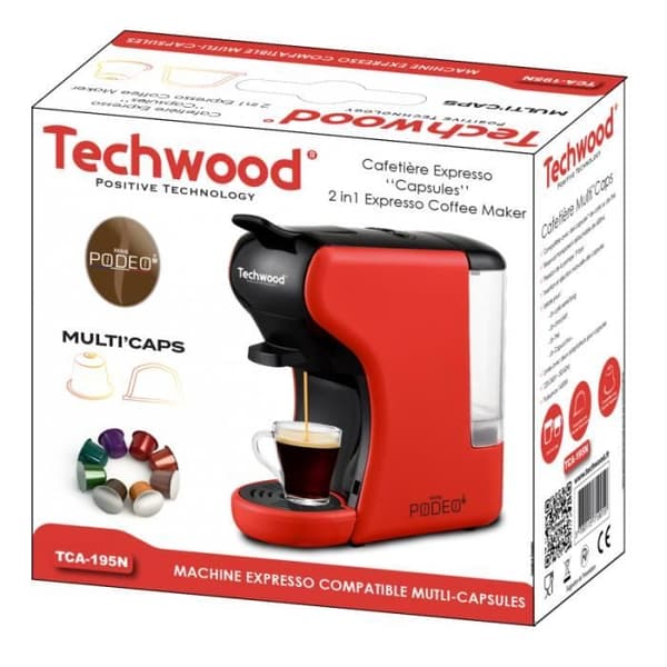 TECHWOOD MULTIKAPSEL Expresso kaffebryggare