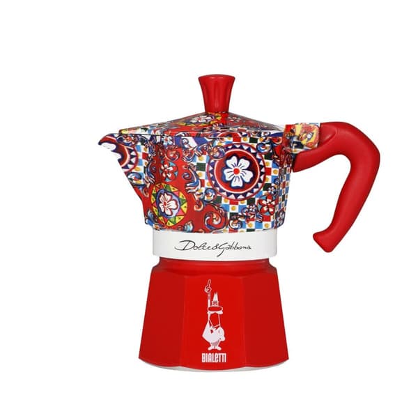 Italiensk Kaffekande Bialetti MOKA EXPRESS D&G 3T Aluminium Bakelit 3 Skodelice