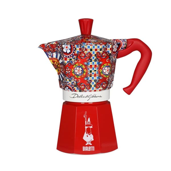 Vanhanaikainen Italialainen Mokkapannu Bialetti MOKA EXPRESS D&G 6T Hopeinen Alumiini 6 Kupit