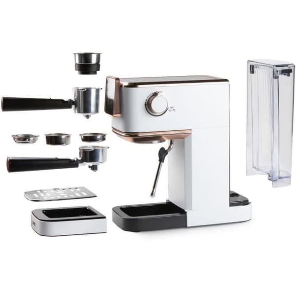 Espresso-maskin 3 i 1 - DOMO - DO746K - 1350 W - 20 Bar - Vit / Rosa