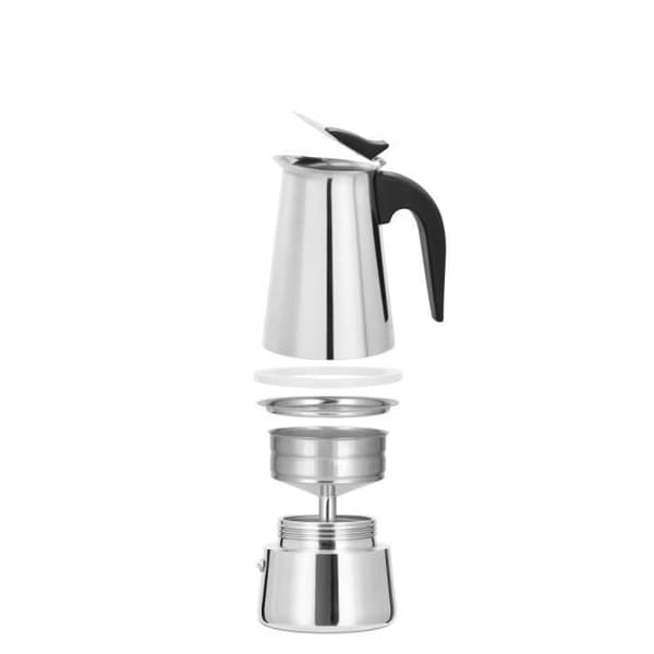 CAF. EXPR. INX STÅL. PR 4 KUPP, CIF. PR-KOCK. ELLER IND. PLATTOR, 200ML