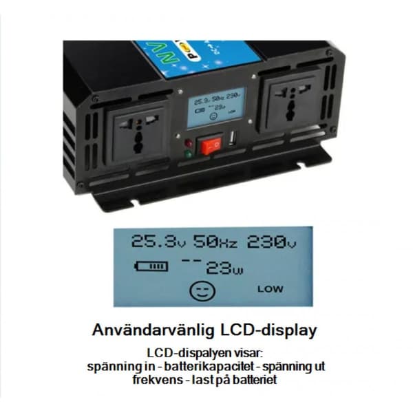 NOVA Inverter 3000 watt NV-P3000 med ren sinusvåg