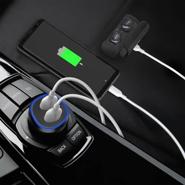 Laddare Bil - Samsung - Universell - 2 USB-portar - 2A - Svart