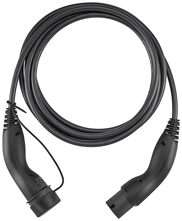 Laddkabel Typ 2, upp till 11 kW, 5 m, svart