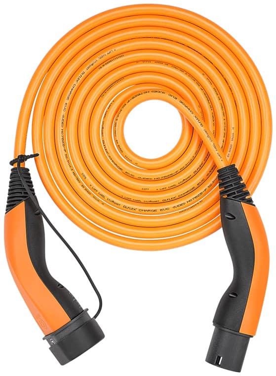 HELIX® ladekabel Type 2, opptil 7,4 kW, m, oransje