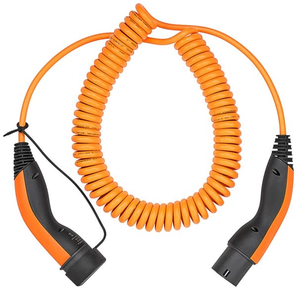 Type 2 spiralopladningskabel, op til 11 kW, m, orange