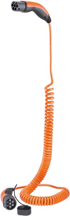 Type 2 spiralopladningskabel, op til 11 kW, m, orange
