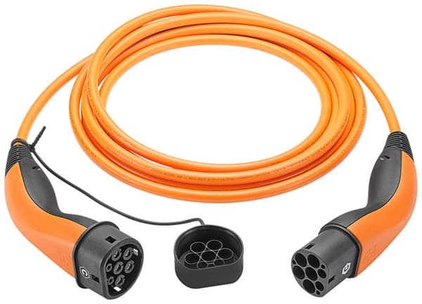 Laddkabel Typ 2, upp till 22 kW, 5 m, orange