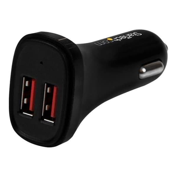 StarTech.com 2-ports USB-billaddare - Hög effekt (24W / 4,8A) - Svart (USB2PCARBKS)