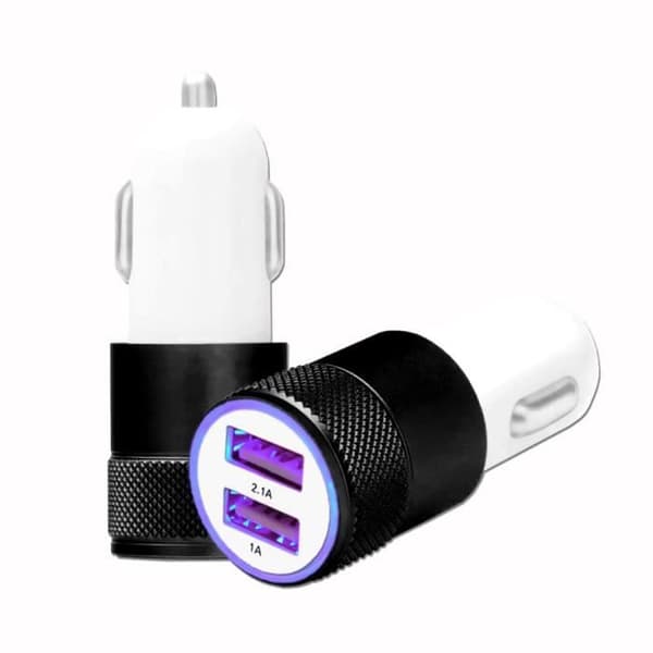 Orange Neva Smart USB Cigarettändare Laddare Svart Bil Dubbla Portar Ultrasnabb USB X2 Billaddare 12-24V