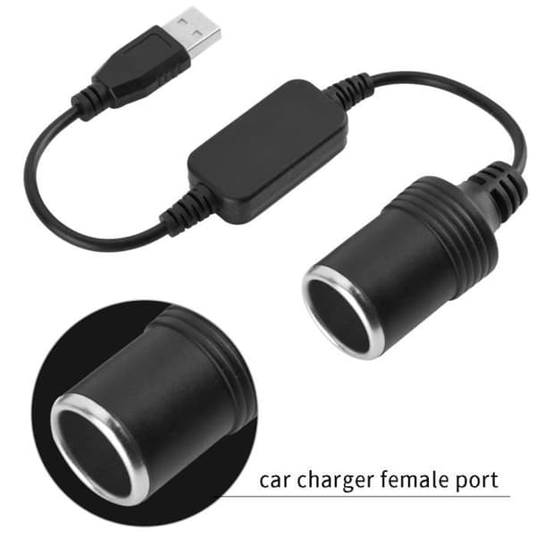 MSA usb till cigarettändaruttag, bil cigarettändaruttag 5V usb till 12V, usb hane till cigarett hona