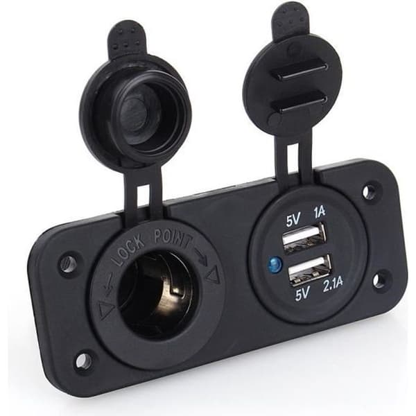 Dubbel USB bil cigarettändaruttag Splitter 12V laddare strömadapteruttag
