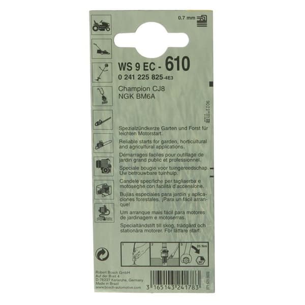Tändstift gräsklippare Bosch nr 610 WS9EC