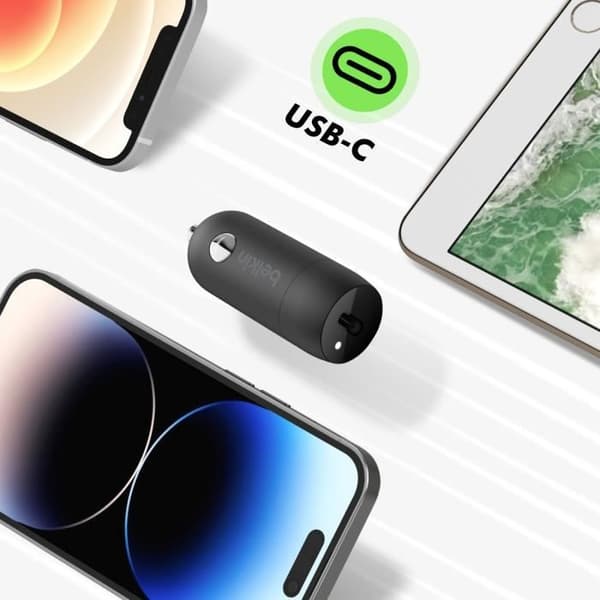 USB-C-tändaruttag - BELKIN - BoostCharge - 30W - Lightning-kabel 1m - Svart
