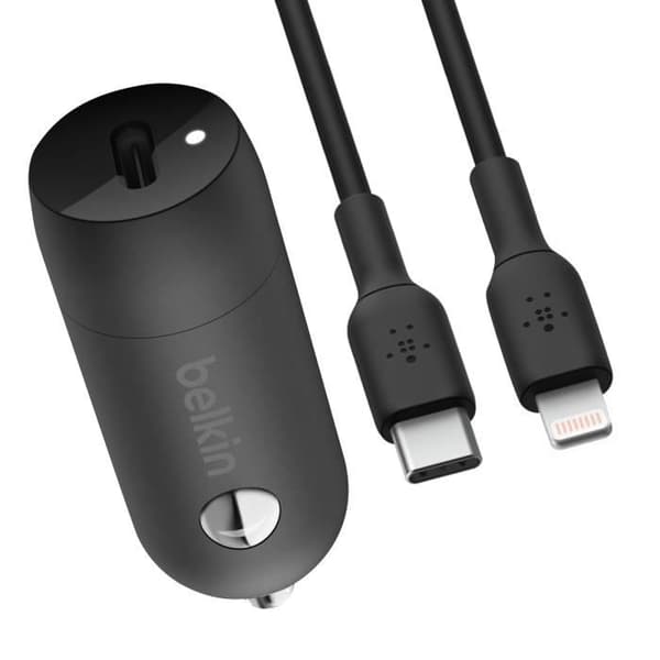 USB-C-tändaruttag - BELKIN - BoostCharge - 30W - Lightning-kabel 1m - Svart