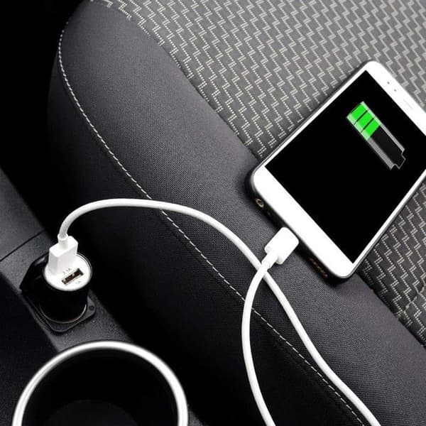 Guld USB Cigarettändare Laddare Dubbla Portar Ultrasnabb USB X2 Billaddare 12/24V för Infinix Hot 50 5G