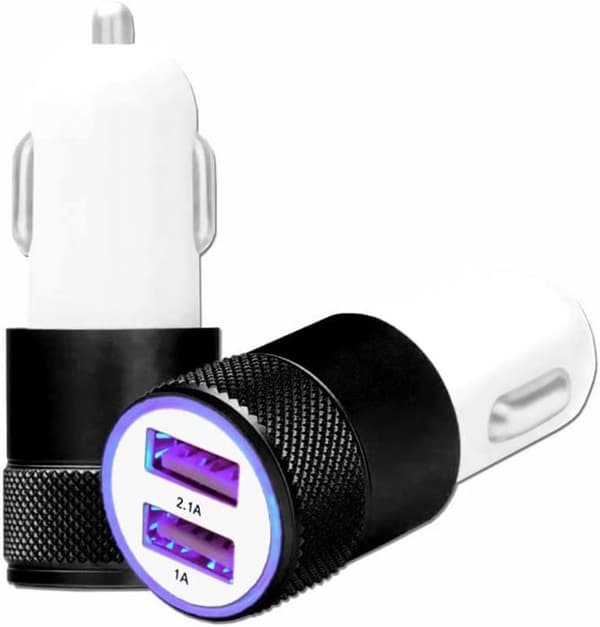 Guld USB Cigarettändare Laddare Dubbla Portar Ultrasnabb USB X2 Billaddare 12/24V för Infinix Hot 50 5G