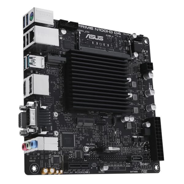 ASUS Prime N100I-D D4 Intel N100 moderkort (Intel N100-processor, PCIe 3.0, USB 3.2 Gen 2, M.2, DDR4)
