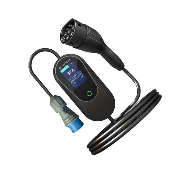 INF Bærbar elbiloplader type 2 – 7kW, 32A, 5m ladekabel (EVSE)