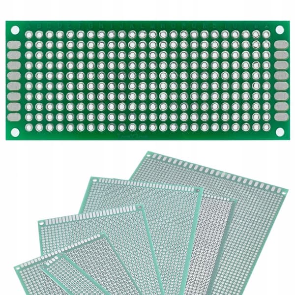Dobbeltsidet universal prototype printkort 30 x 70 mm (grøn)