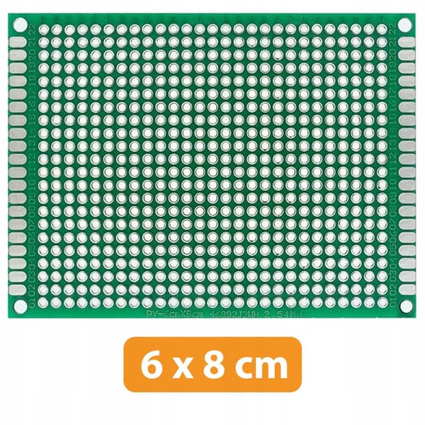 Dubbelsidig universell prototypkretskort 60 x 80 mm (grön)
