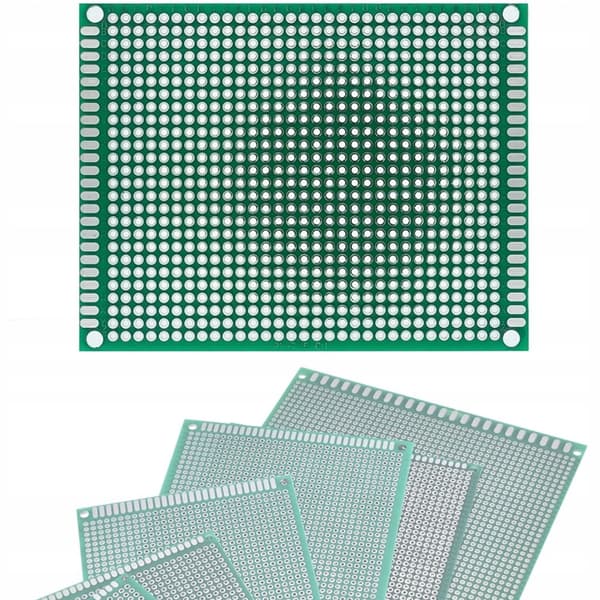 Dobbeltsidet universal prototype printkort 70 x 90 mm (grøn)