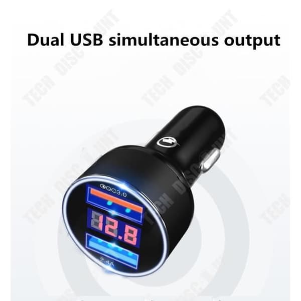 TD® Dual USB Backlight Billaddare - Självlysande bilcigarettändarutladdare - Autotillbehör för USB-laddning
